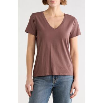 Madewell Softfade V-Neck Tee in Chalked Fig at Nordstrom Rack, Size Xx-Small