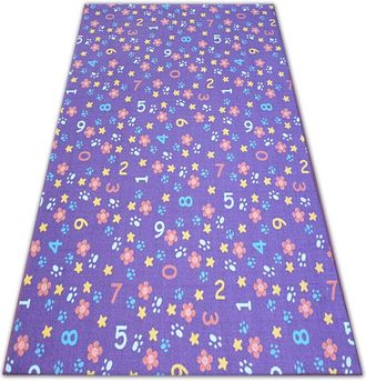 RugsX Rugsx - Alfombra Infantil Numbers N&uacute;meros Alfabeto D&iacute;gitos Violeta Purple 100x300 Cm
