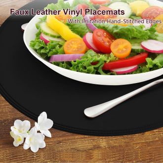 OEM Juego De Seis Mesas Redondas De Comedor De Cuero Resistente, Impermeables, Antideslizantes, Lavables, Resistentes Al Aceite Y A Los Ara&ntilde;azos, Aptas Pa