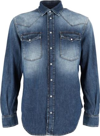 Dondup Denim Shirt - Heren - Spijkeroverhemden - Blauw - M - Denim - Overhemden
