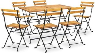 vidaXL Vidaxl - Comedor De Jard&iacute;n Plegable 7 Piezas De Madera Maciza De Acacia