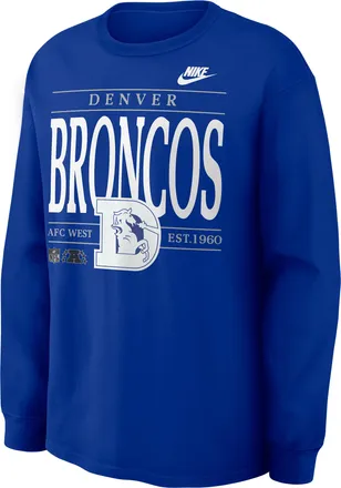 Nike Denver Broncos Rewind Max90 Nike Mens NFL Long-Sleeve T-Shirt in Blue | 04T94DA8WV-SD5