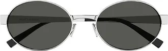 Saint Laurent SL692001 Round Silver Frame Sunglasses - Silver
