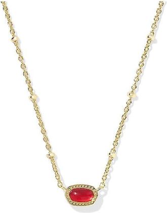 Kendra Scott Mini Elisa Satellite Short Pendant Womens Necklace Womens Necklace Gold Red Illusion, Brass/Crystal/Gold-Plated