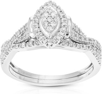 Vir Jewels 2/5 cttw Round Lab Grown Diamond Bridal Set.925 Sterling Silver Prong Set