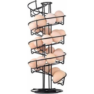 OEM Dispensador De Huevos Candyse Toplife Dise&ntilde;o En Espiral Soporte Para Huevos Negro Transparente