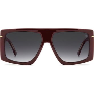 Victoria Beckham 59mm Rectangular Sunglasses in Burgundy/Dark Grey Sf at Nordstrom