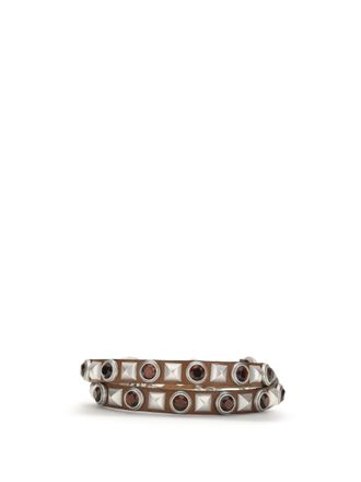 Etro Studded Calf Leather Belt - Brown