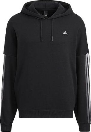 adidas Mens adidas City Swt Pohd Solid Color Stripe Sports Black HC9964
