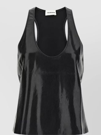 Andamane leather-effect sleeveless u-neck tank top