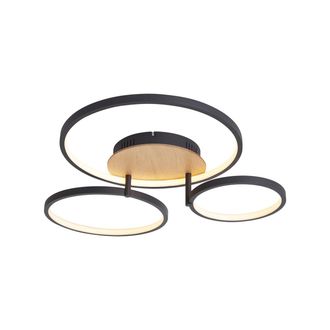 QAZQA Qazqa Plaf&oacute;n Moderno De Madera Con Led Regulable En 3 Pasos