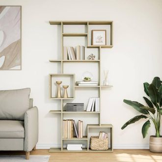 Berkfield Home Classic Book Cabinet Sonoma Oak 92x29x188 cm Engineered Wood in Light Tan | Size: 92 x 29 x 188 cm