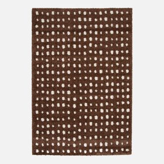 Sweeek Alfombra Interior Con Lunares Marrones Y Crema