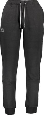 La Martina Zwarte Katoenen Sportbroek met Logo - Heren - Sweatpants - Zwart - XL - Katoen - Broeken