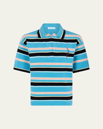Paco Rabanne Stripe Towelling Polo Shirt