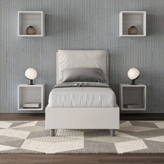 Les Tendances Les Tendances - Letto singolo senza rete imbottito 80x190 similpelle bianco Antea