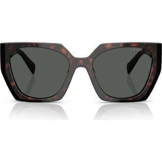 Prada 55mm Gradient Rectangular Sunglasses in Dark Grey at Nordstrom