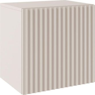 Selsey Selsey Sunds - Mesita De Noche Con Frontal De Lamas Estriadas, 1 Puerta, Beige Cachemira, 50 Cm