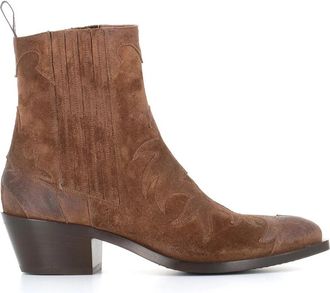 Sartore Texano Laarzen in Su&egrave;de - Dames - Cowboylaarzen - Beige - 36 EU - Su&egrave;de - Schoenen