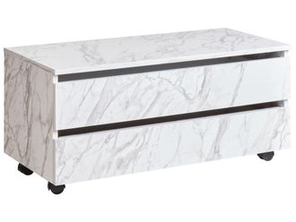 Beliani Beliani - Mobile Da Bagno Mdp Materiale Sintetico Ruote 2 Cassetti Stoccaggio Bianco Teresina