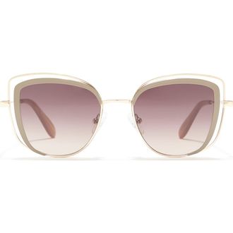 Bcbgmaxazria 53mm Vented Cat Eye Sunglasses in Taupe at Nordstrom Rack