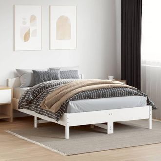 Berkfield Home Beautiful Bed Frame without Mattress White 140x200 cm Solid Wood Pine