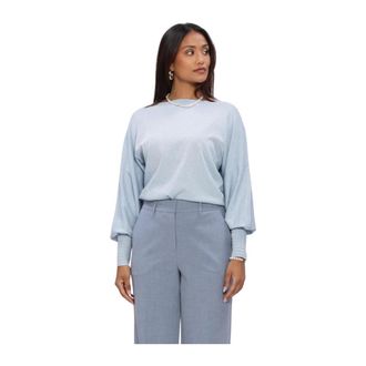 Nukus Jorien Pullover Lurex - Dames - Ronde hals truien - Blauw - 2XL - Nylon - Truien & Vesten