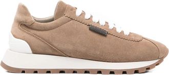 Brunello Cucinelli Sneaker - Dames - Sneakers - Beige - 38 1/2 EU - Leer - Schoenen