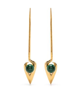 Khiry Iklwa Gold Vermeil Malachite Drop Earrings