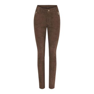 Notyz Pantalones de ante - Trousers - Mujer - Marr&oacute;n - 3XL