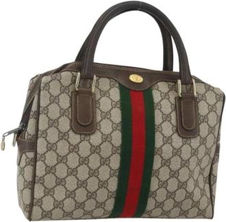 Gucci Pre-owned Handbags, female, Beige, Size: ONE SIZE Pre-owned Canvas Handbag