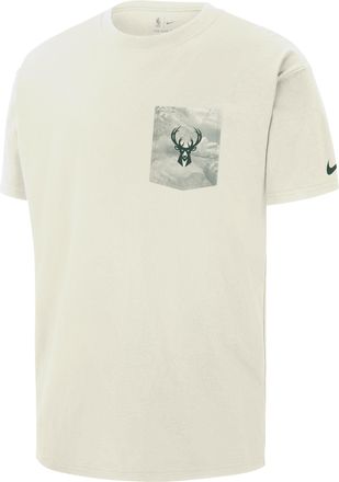 Nike Milwaukee Bucks Courtside Nike Mens NBA Max90 T-Shirt in White | HQ9414-133