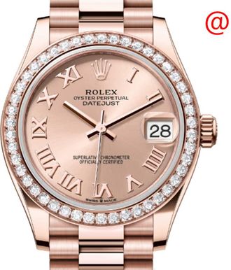 Rolex Datejust Automatic Chronometer Diamond Rose Gold Dial Ladies Watch M278285RBR-0029