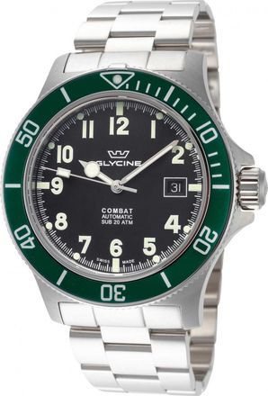 Glycine GL0253 Mens Combat Watch - Silver - One Size