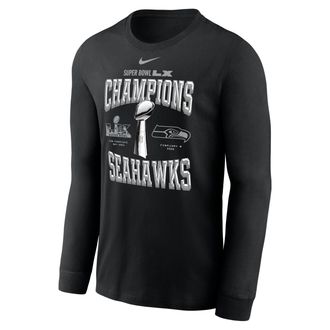 Nike Seattle Seahawks Super Bowl LX Champions Trophy Collection Nike Mens NFL Long-Sleeve T-Shirt in Black | NKAC00A78Z-0MZ