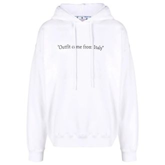 Off-white Mens From Italy Design White Skate Fit Hoodie - Size X-Large