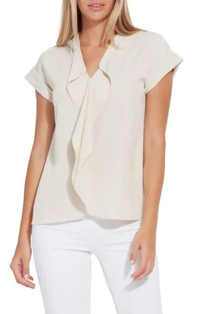 Lyss&eacute; Aurelia Ruffle Top in Oat at Nordstrom, Size X-Large