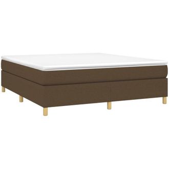vidaXL Vidaxl - Cama Box Spring Con Colch&oacute;n Tela Marr&oacute;n Oscuro 180x200 Cm