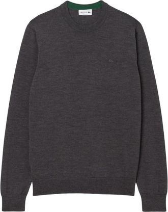 Lacoste Minimalist Anthracite Sweatshirt Aw 25 - Heren - Ronde hals truien - Grijs - 2XL - Wol - Truien & Vesten