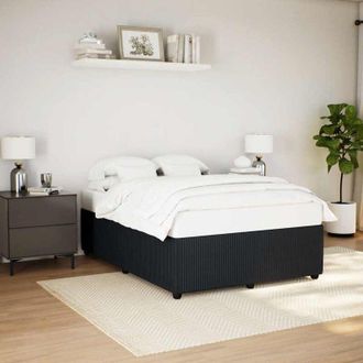 vidaXL Estructura De Cama Sin Colch&oacute;n Terciopelo Negro 140x200 Cm Vidaxl