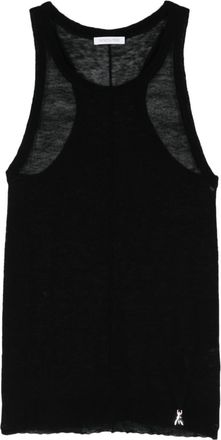 Patrizia Pepe fine-knit wool knitted top - women - Wool - III - Black