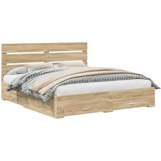 vidaXL Bed Frame with Drawer Sonoma Oak 180 x 200 cm Engineered Wood vidaXL