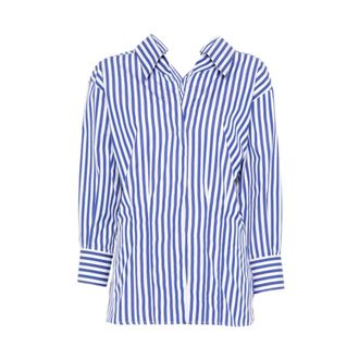 Givenchy V-neck Cotton Blouse - female - Givenchy - Blouses - Blue - XS - Blouses & Shirts