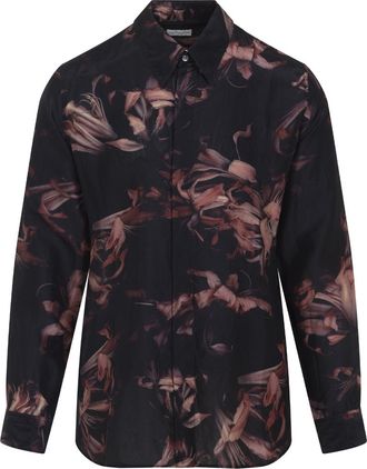 Dries Van Noten Old Rose Pink Silk Carvie Shirt-Uomo