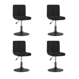 vidaXL Sillas De Comedor Giratorias 4 Unidades Terciopelo Negro Vidaxl