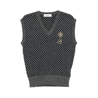 Vivienne Westwood Truien & Vesten, Heren, Grijs, S, Checkmate Vest