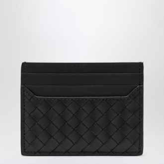 Bottega Veneta Small Intrecciato card holder in calf leather, black