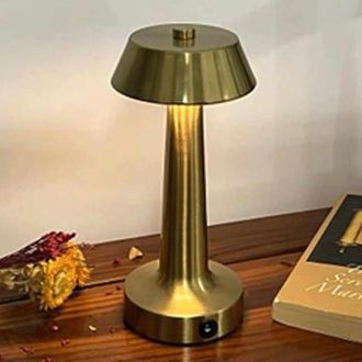 Trade Shop Trade Shop Traesio - Trade Shop - Lampada Por Tavolo Led Dorato Ricaricabile Usb Lume Luce Calda Para Local Bar