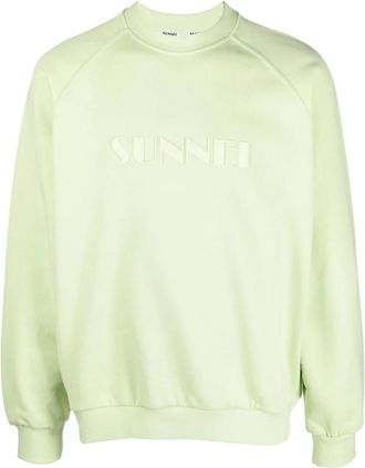 Sunnei Sweatshirts, male, Green, M, Embroidered Logo Detail Sweatshirt