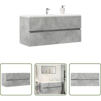 vidaXL Lavabo - Mobile Lavabo Grigio Cemento 100x38,5x45cm in Legno Multistrato